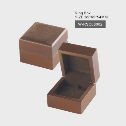 Matte Natural Wood Ring Box